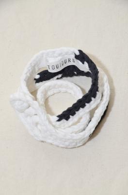 Hand　Knit　Long　Bracelet/FINE　COTTON　TAPE　YARN　KNIT