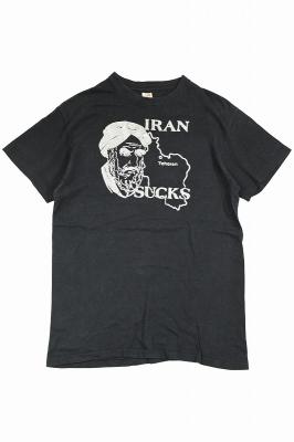 70～80s　Hanes　プリントTシャツ　FUCK　IRAN