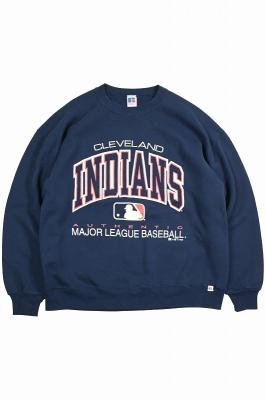 90s　Russell　Athletic　MLBプリントスウェット　Cleveland　Indians